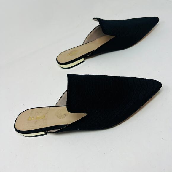 Aldo Mule Flats Pointed Toe Career Casual Black Flat Leather Line - 9 - Picture 5 of 7
